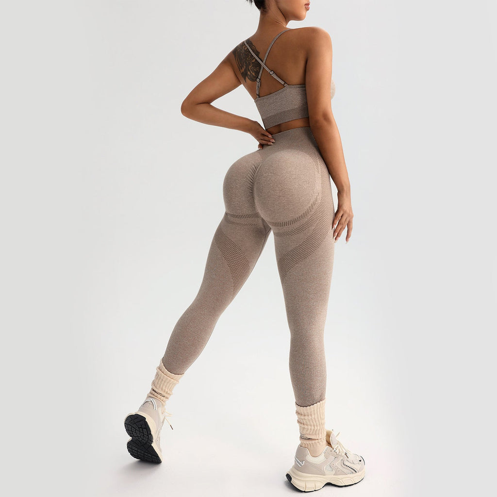 Women's Sling Sports Bra Yoga Pants Seamless Suit