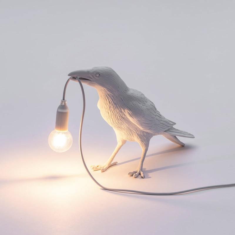 The Raven Bird Lamp White / Standing / US | Lily & Eden