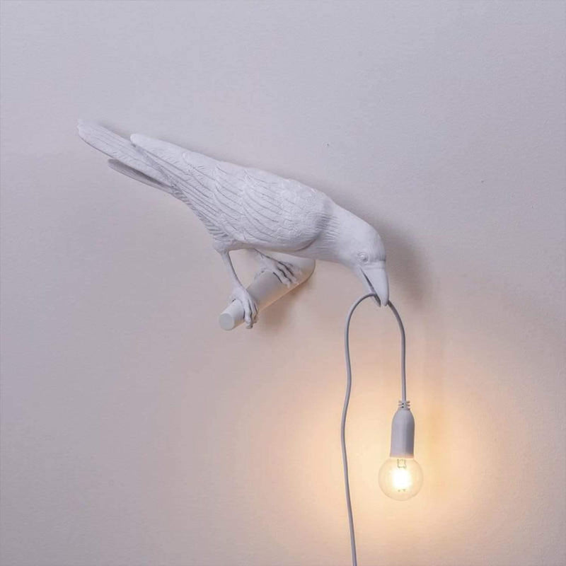 The Raven Bird Lamp White / Wall Right / US | Lily & Eden